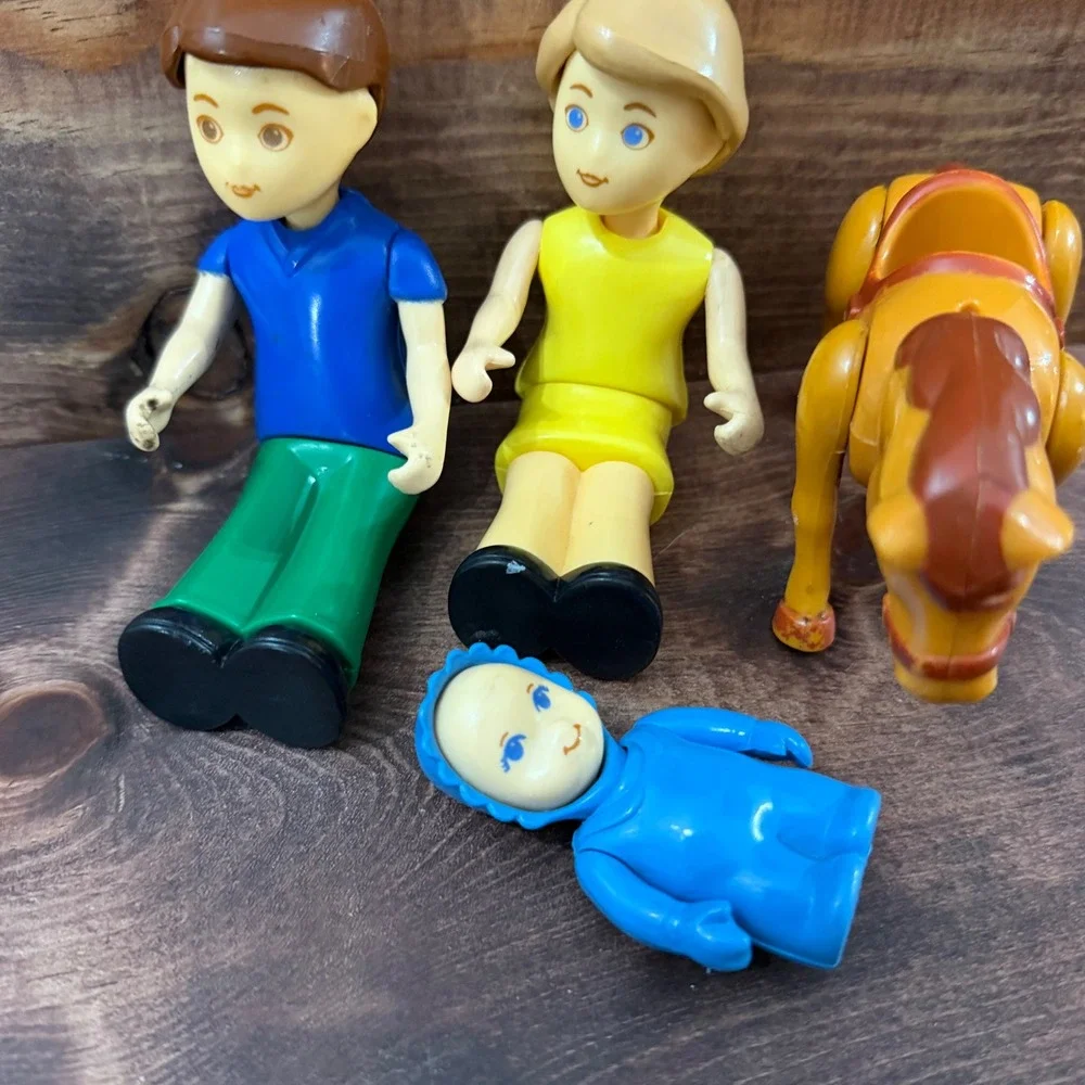 Fisher Price Little People Dollhouse Figures Lot Horse Cat Babies 11pc Vintage